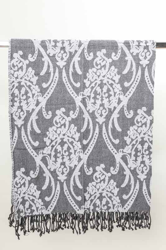 Decke Baumwolle gemustert schwarz 125 x 150 cm