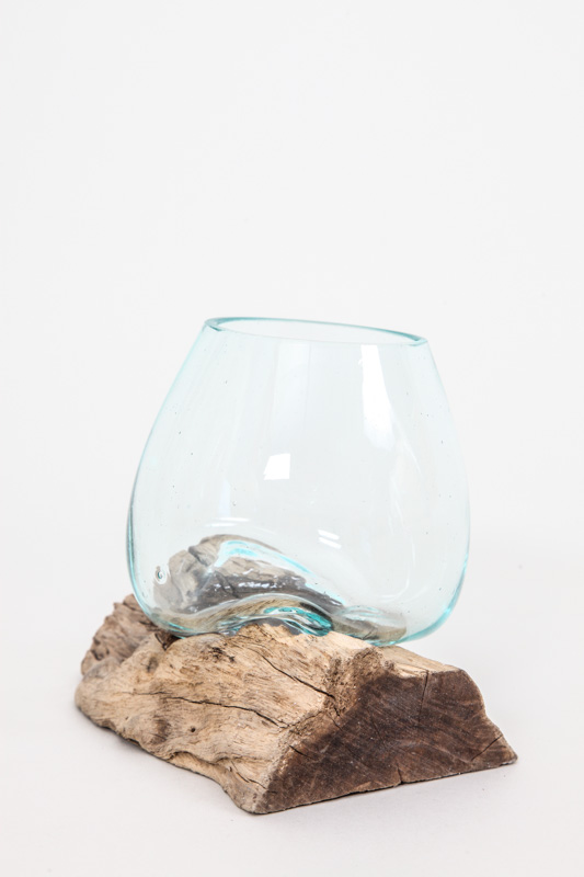 Deko Glas auf Holz 12 cm