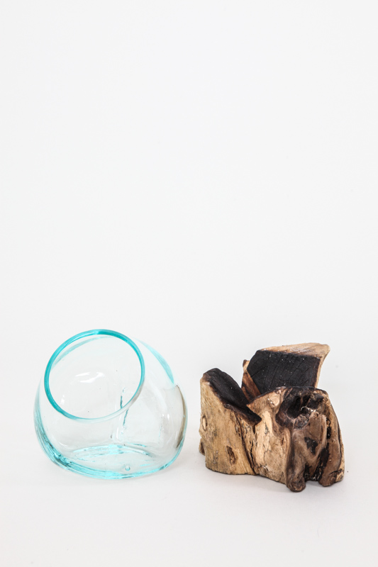 Deko Glas auf Holz 12 cm