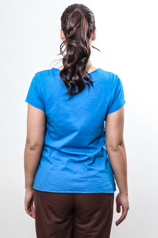 T-Shirt kurzarm Baumwolle blau - One Size