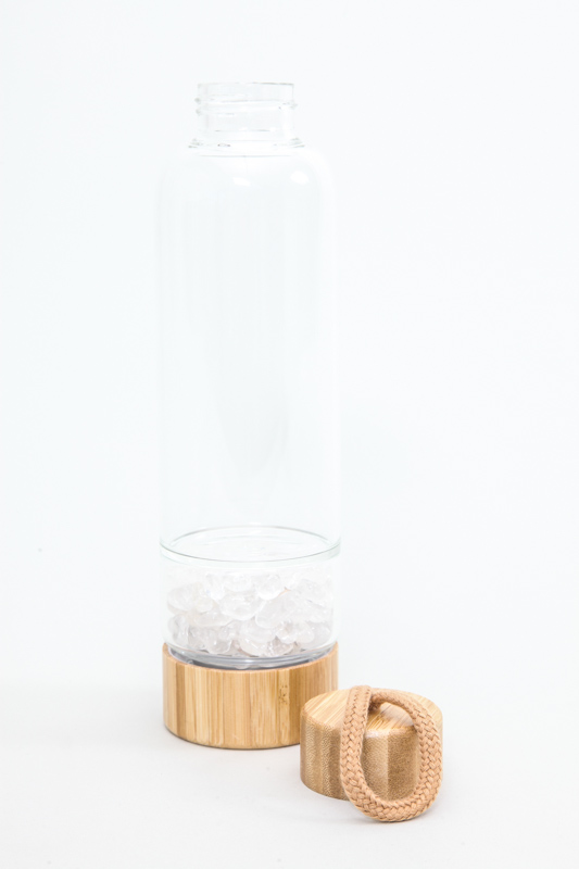 Flasche Edelstein Granulat Kristallquarz