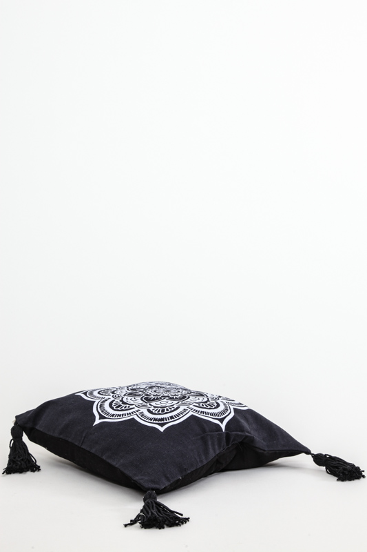 Kissenhülle Mandala 40 x 40 cm schwarz/weiss