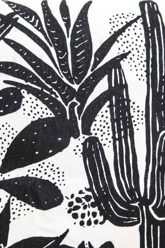 Kissenhülle Kaktus 40 x 40 cm weiss/schwarz