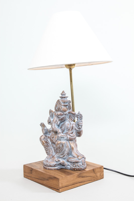 Lampe Ganesha grün/goldfarben 27cm