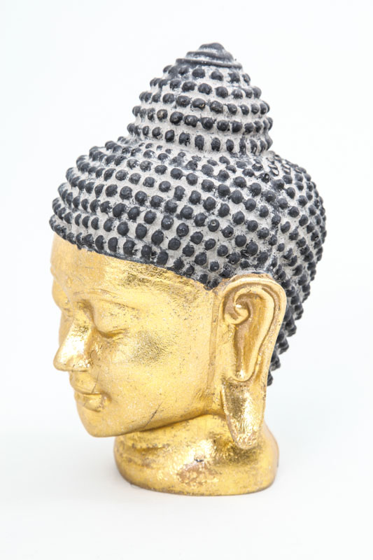 Buddhakopf goldfarben/schwarz 15 cm