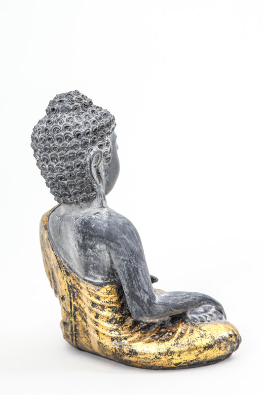 Buddha schwarz/goldfarben 22 cm