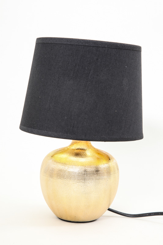 Lampe Keramik schwarzer Lampenschirm