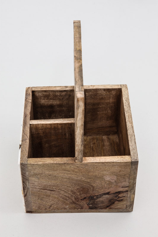 Besteckhalter Holz/Resin 27x18x18 cm