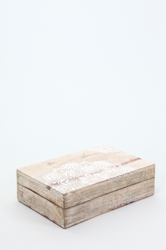 Box Mangoholz Gypset white washed 21x14x6.3 cm