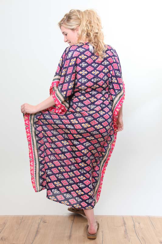 Poncho lang Sari assortiert - One Size