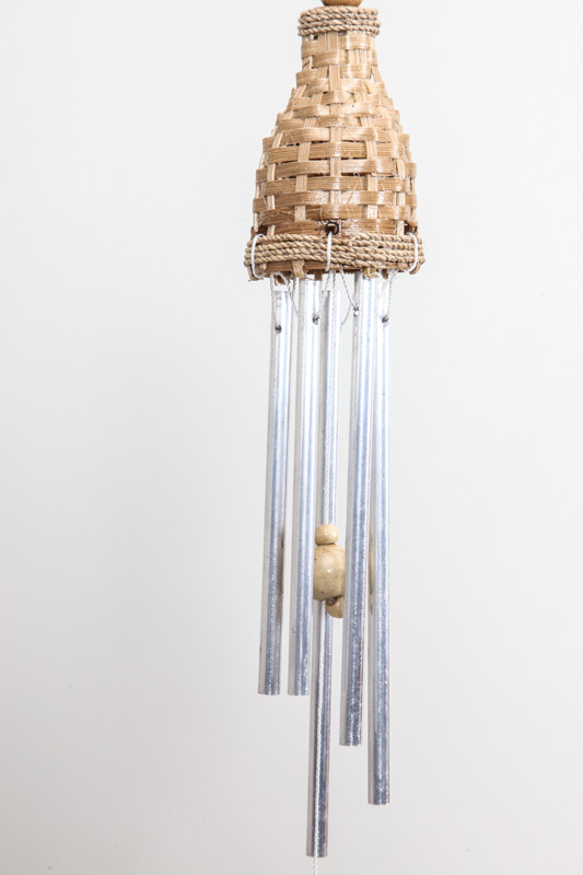 Windspiel Bambus natur Metallstäbe 25 cm