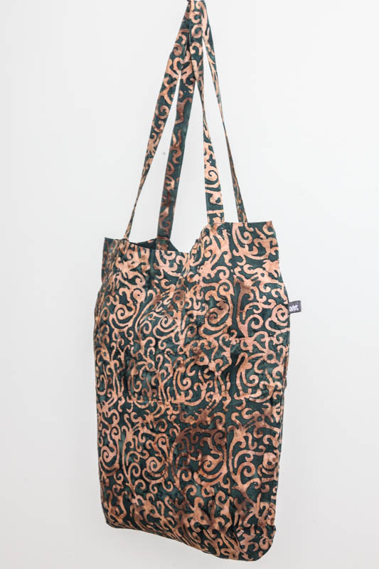 Shopping Bag bedruckt dunkelgrün/goldfarben