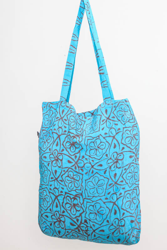 Shopping Bag bedruckt hellblau/multicolor