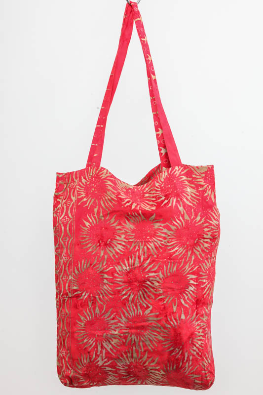 Shopping Bag bedruckt rot/goldfarben