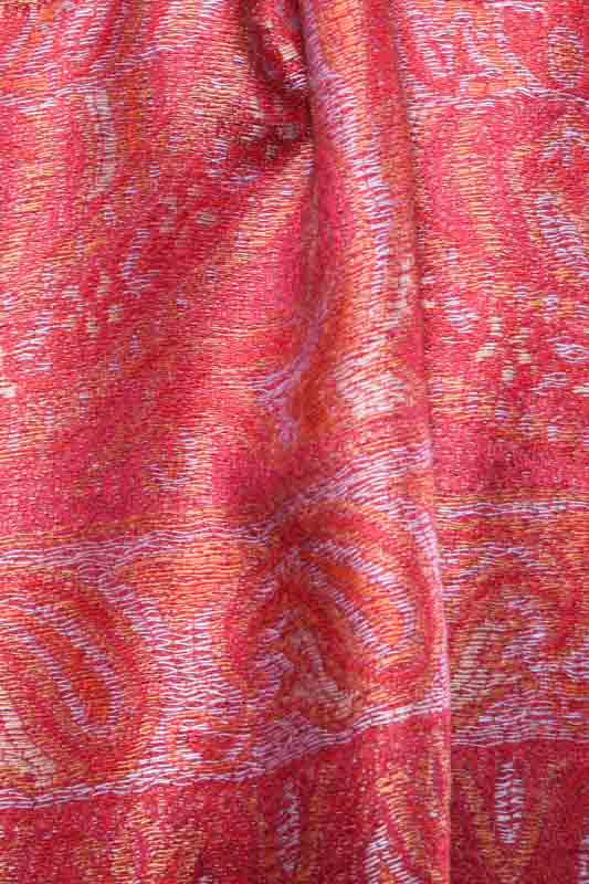 Schal Viskose/Baumwolle rot gemustert 70 x 170 cm