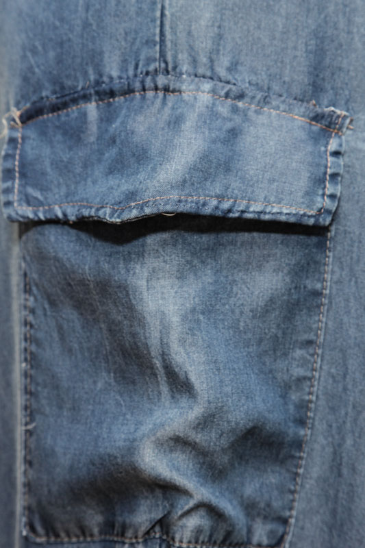 Pluderhose Jeans seitlich 2 Taschen - One Size