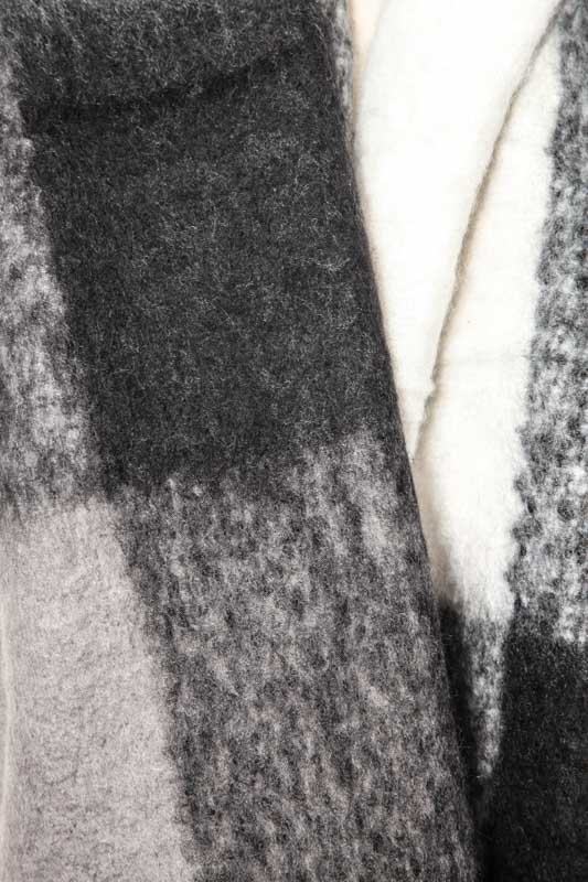 Schal Viskose / Wolle schwarz weiss 50 x 200 cm