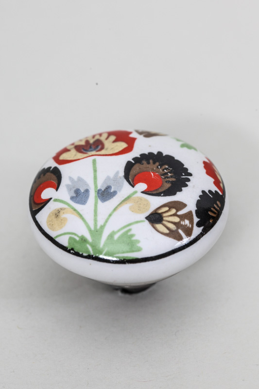 Keramiktürknopf Blumen multicolor