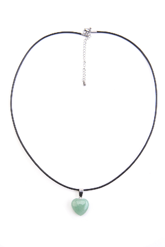 Halskette Herzanhänger grüner Aventurin 45+5 cm