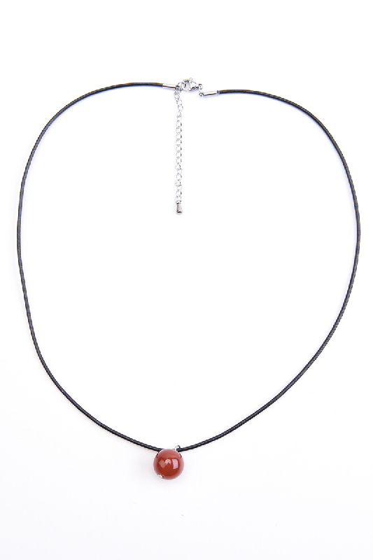 Halskette Kugelanhänger 12mm Karneol 45+5 cm