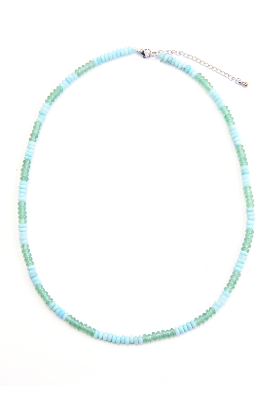 Halskette grüner Aventurin, blaue Jade 45+5 cm