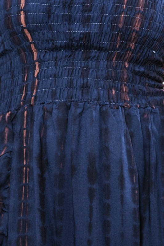 Trägerkleid lang royalblau gestreift - One Size