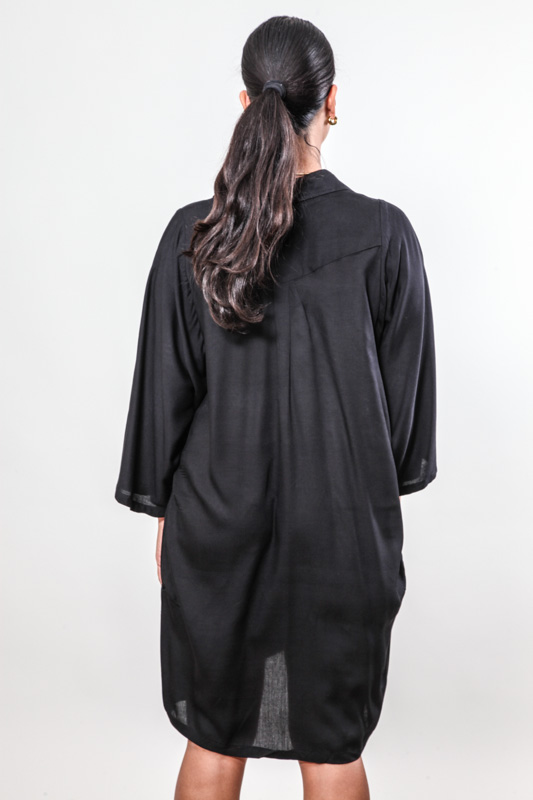 Hemdkleid lang schwarz - One Size