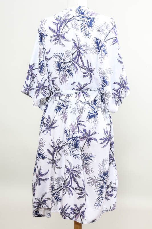 Kimono Palmen violett/blau/weiss - One Size