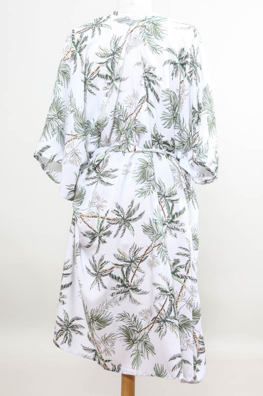 Kimono Palmen grün/weiss - One Size