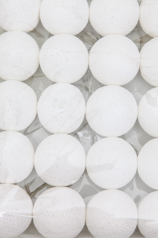 Lichterkette Cotton Balls weiss
