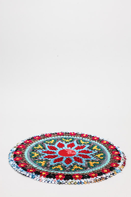 Teppich Baumwolle rund gemustert 50 cm
