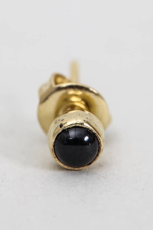 Ohrring Messing vergoldet schwarz Onyx