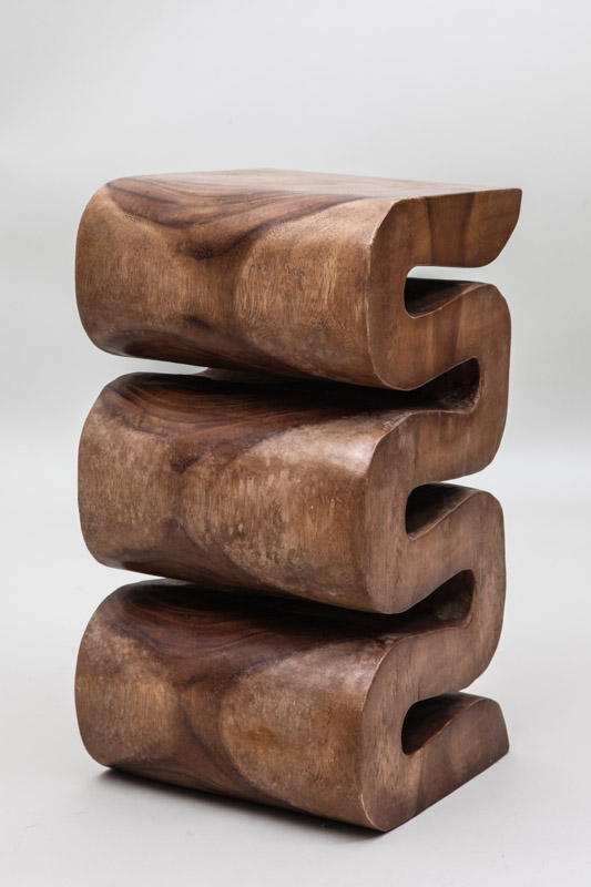 Holzstuhl schlangenförmig Jamjuree Holz natur 27.5 x 27.5 x 50 cm