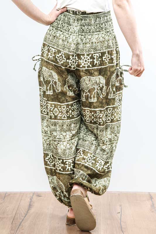 Hose Aladin Elefant khaki weiss - One Size