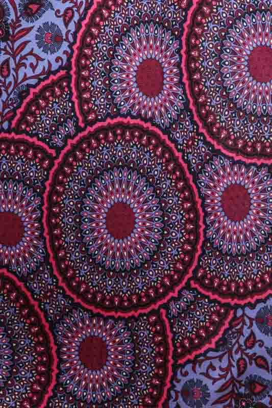 Kleid Flare Mandala rot/violett gemustert - One Size