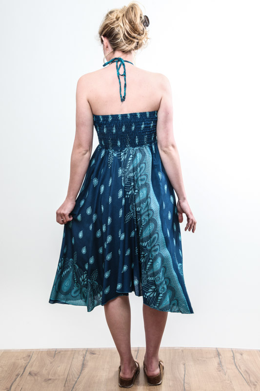 Kleid Mandala türkis blau gemustert - One Size