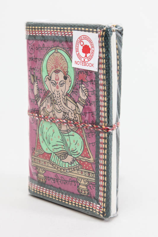 Notizbuch mini handgemacht flieder Ganesha