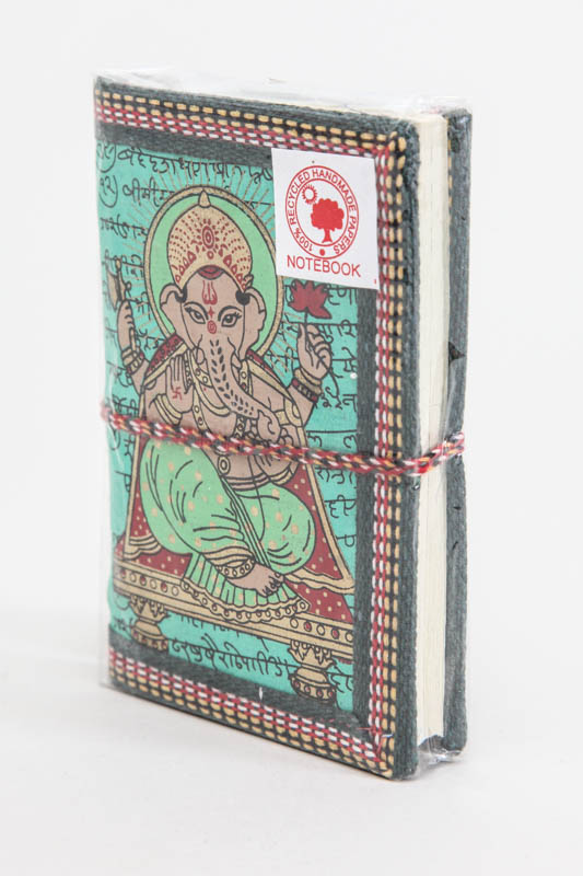 Notizbuch mini handgemacht grün Ganesha