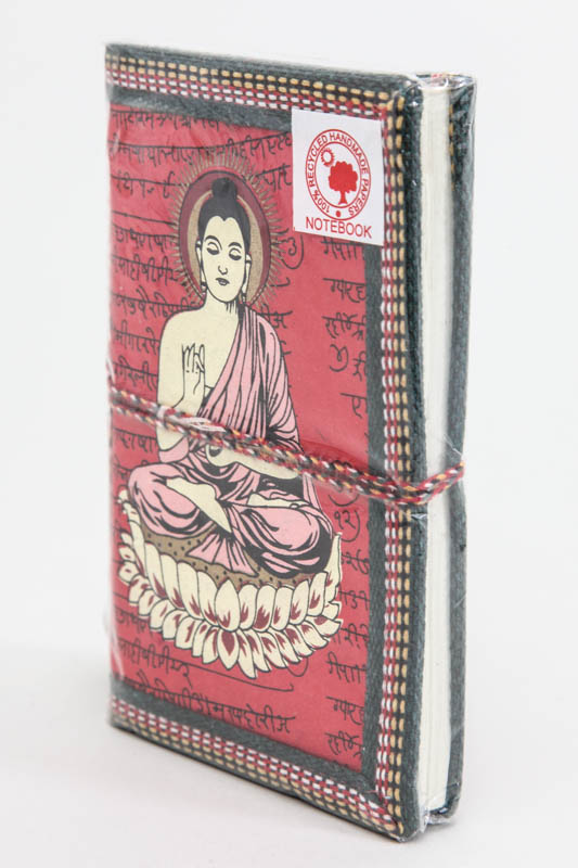 Notizbuch klein handgemacht rot Buddha