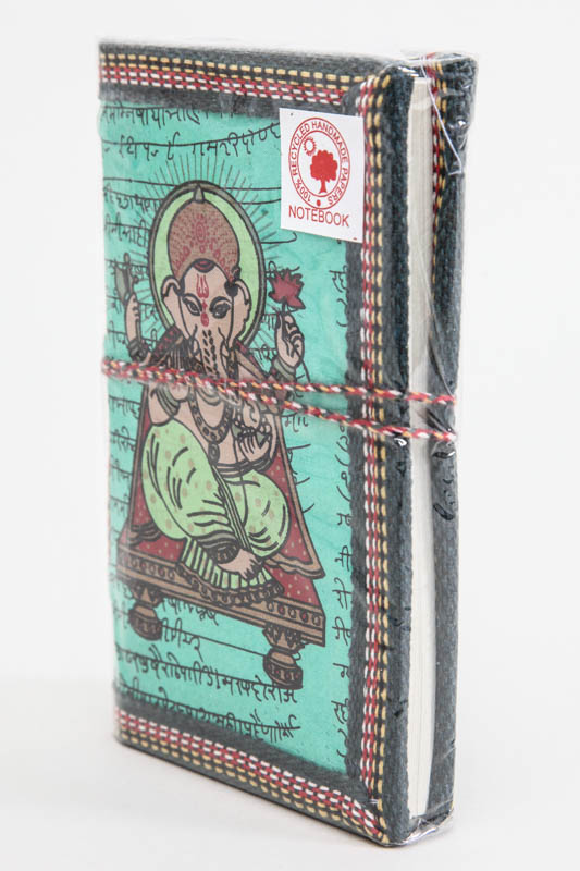 Notizbuch klein handgemacht grün Ganesha