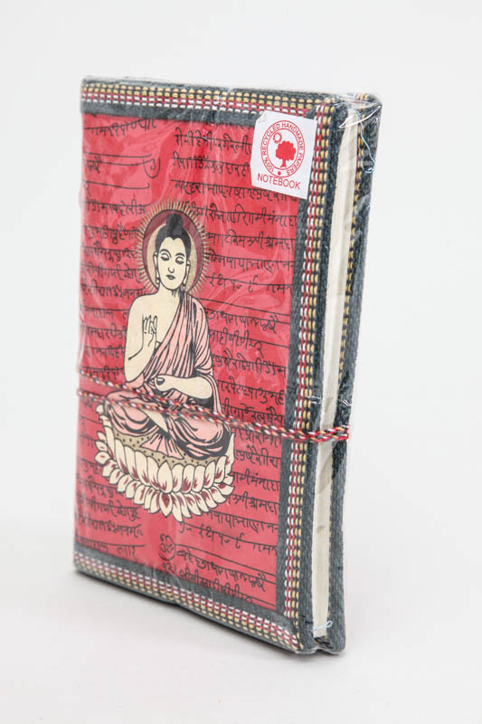 Notizbuch mittel handgemacht rot Buddha