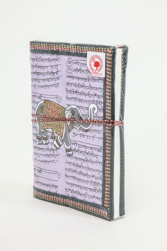 Notizbuch mittel handgemacht lila Elefant