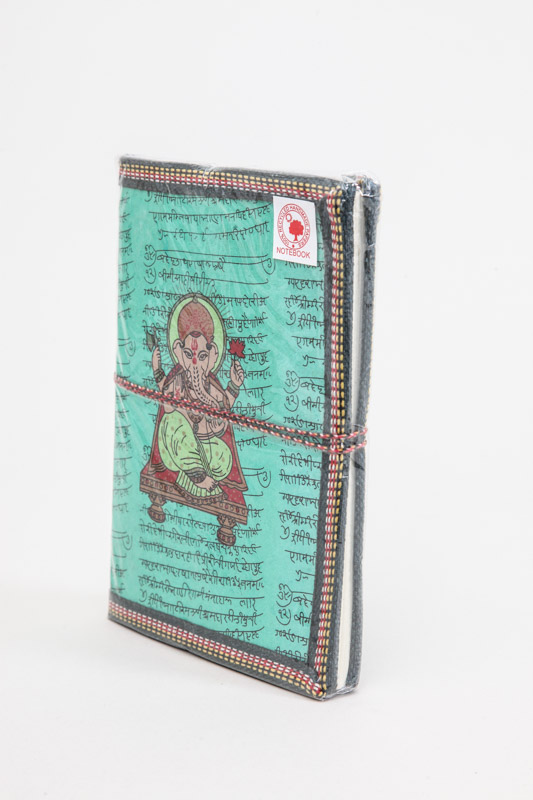 Notizbuch gross handgemacht grün Ganesha